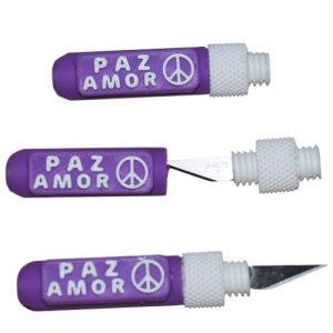 Llavero Mini Cutter Rosca Paz - Amor